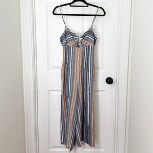 Women BCBGeneration Ruched Culotte Jumpsuit in Blue Multi Size Small
